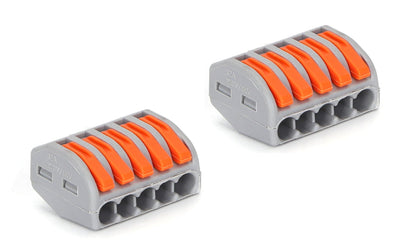 PCT-215 lasklem 2 stuks, 5-voudige verbindingsklem 0.08-2.5mm², IP20 hersluitbaar