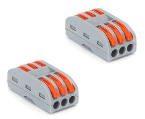 PCT-223 lasklem set 2 stuks, 3-voudige verbindingsklem 0.08-2.5mm², IP20 hersluitbaar