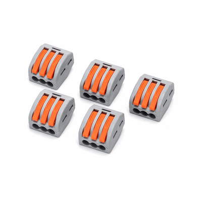 PCT lasklem set 5 stuks, 3-voudige verbindingsklem 0.08-4mm², IP20 hersluitbaar