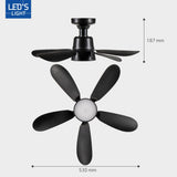 LED Plafondlamp met ventilator 2200 lumen - 25W - Koelwit 4000K - Dimbaar - Afstandsbediening
