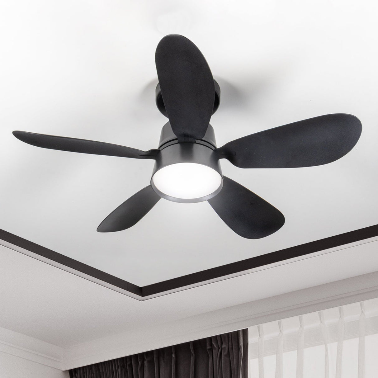 LED Plafondlamp met ventilator 2200 lumen - 25W - Koelwit 4000K - Dimbaar - Afstandsbediening