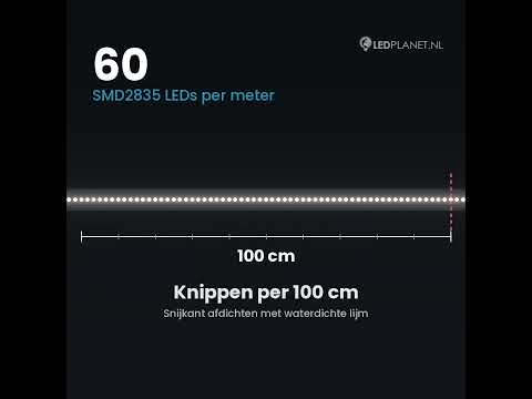 Video LED lichtslang 230V koelwit 4000K, 60 LEDs per meter