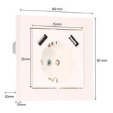 Prise murale ProCharge avec 2 chargeurs rapides USB - Universelle - Blanche - RAL9010
