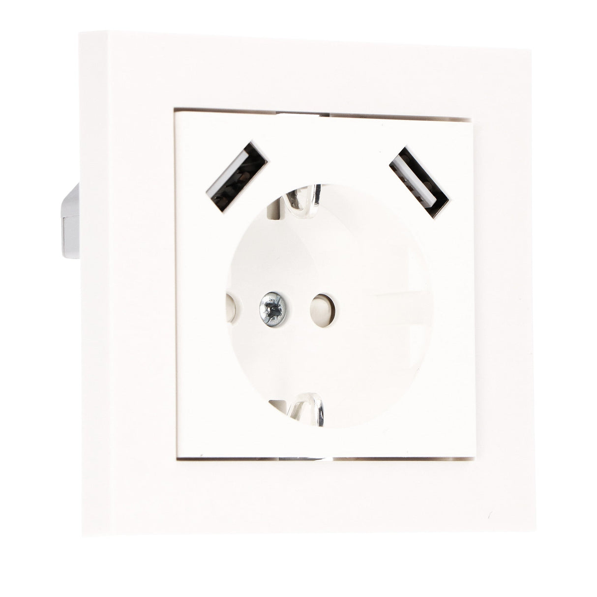 Prise murale ProCharge avec 2 chargeurs rapides USB - Universelle - Blanche - RAL9010