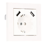 Prise murale ProCharge avec 2 chargeurs rapides USB - Universelle - Blanche - RAL9010