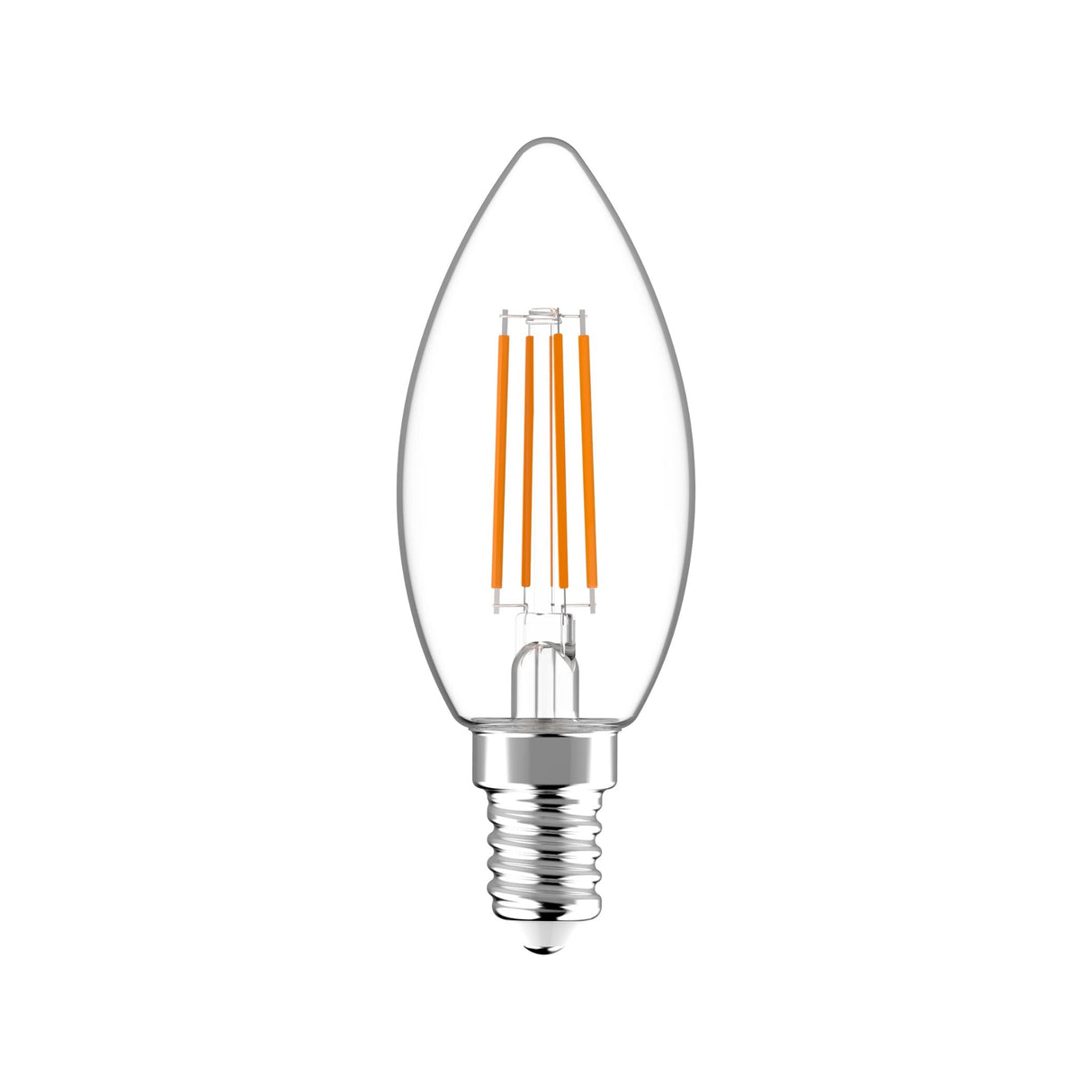 LED Filament Kaarslamp E14 Dimbaar 470 Lumen - 4.5W - Warmwit 2700K - Helder Glas
