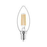 LED Filament Kaarslamp E14 Dimbaar 470 Lumen - 4.5W - Warmwit 2700K - Helder Glas