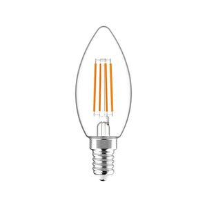 LED Filament Kaarslamp E14 Dimbaar 470 Lumen - 4.5W - Warmwit 2700K - Helder Glas