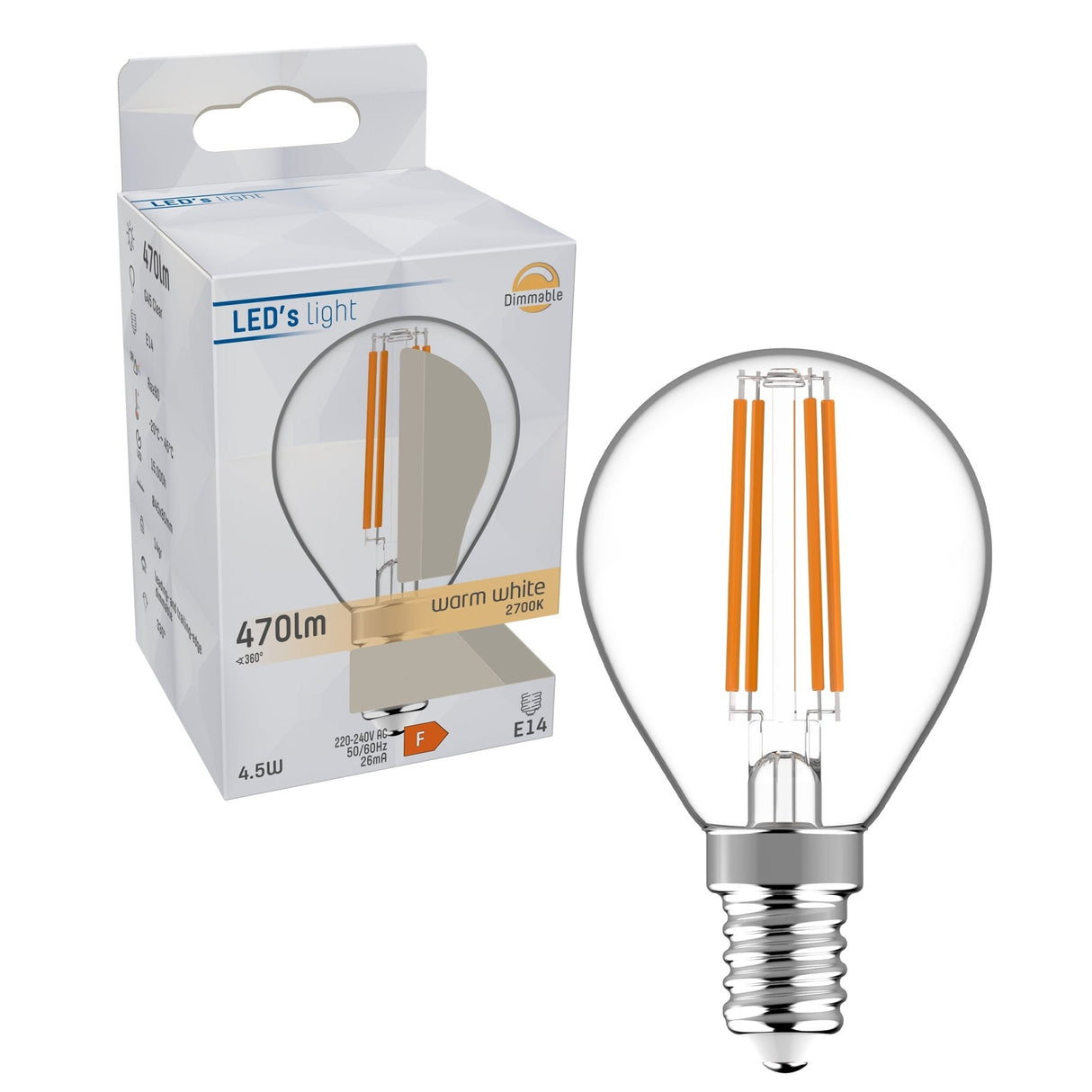 Dimbare LED Lamp E14 - Dimbaar warm wit licht - 470 lm