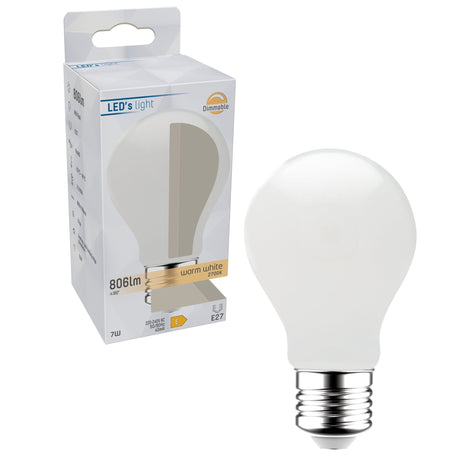 Lampe à filament LED ProDim E27 - Verre dépoli - Lumière blanc chaud à intensité variable - 7W remplace 60W