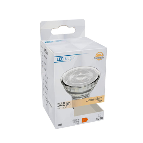 LED Spot - GU10 - Warmwit 2700K - 36° - LED 4W=50W halogeenlicht - 230V