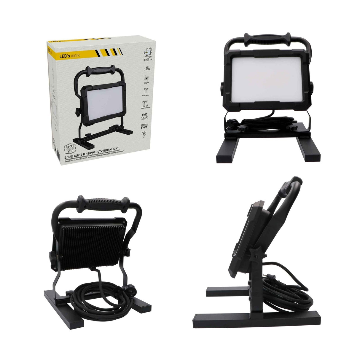 Professionele LED bouwlamp 100W – Rough Service Tested – 5 meter snoer – 9000 lumen – IP65