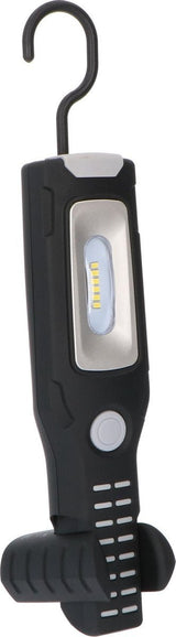 Lampe baladeuse LED sur batterie, 300 lumens - blanc lumière du jour 6500 K - rechargeable - aimant - 2 crochets - IP20