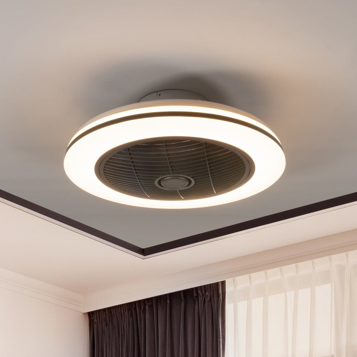 LED plafondventilator 3D Air 3100 lumen - 30W - warmwit 2000K / koelwit 4000K - afstandsbediening - 51cm - zwart/wit