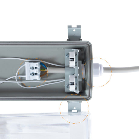 Double éclairage LED pour tubes fluorescents Proventa 60cm – 2 tubes LED inclus – IP65 étanche – 2160 lumen