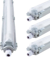 Réglette LED étanche 2880 lumens - 24W - Blanc lumière du jour 6500K - IP65 - 150cm - 4 pièces