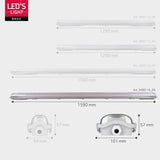 Luminaire LED résistant à l’humidité 5760 lumens - 48W - Blanc lumière du jour 6500K - 150cm - IP65 - 4 pièces