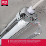 Luminaires LED type tube Proventa avec lampes de 120 cm - Lumière blanc froid 6500 K - Étanches - Kit complet - 4 pièces