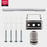Luminaires LED type tube Proventa avec lampes de 120 cm - Lumière blanc froid 6500 K - Étanches - Kit complet - 4 pièces