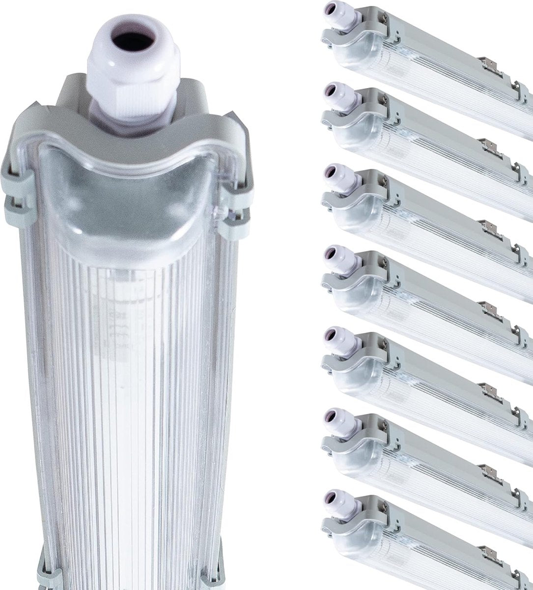 Luminaire LED résistant à l’humidité 2160 lumens - 18W - Blanc lumière du jour 6500K - IP65 - 120cm - 8 pièces