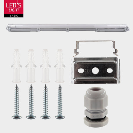 Luminaire LED résistant à l’humidité 2160 lumens - 18W - Blanc lumière du jour 6500K - IP65 - 120cm - 8 pièces