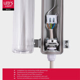 Luminaire LED pour tube fluorescent 2160 lumen - 18W - Blanc lumière du jour - IP65 étanche - 120cm - tube LED inclus