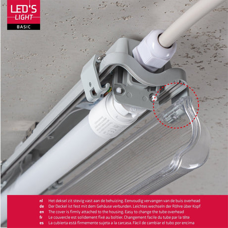 LED TL Armatuur 2880 Lumen - 24W - Daglichtwit - IP65 Waterdicht - 150cm - Inclusief LED Buis