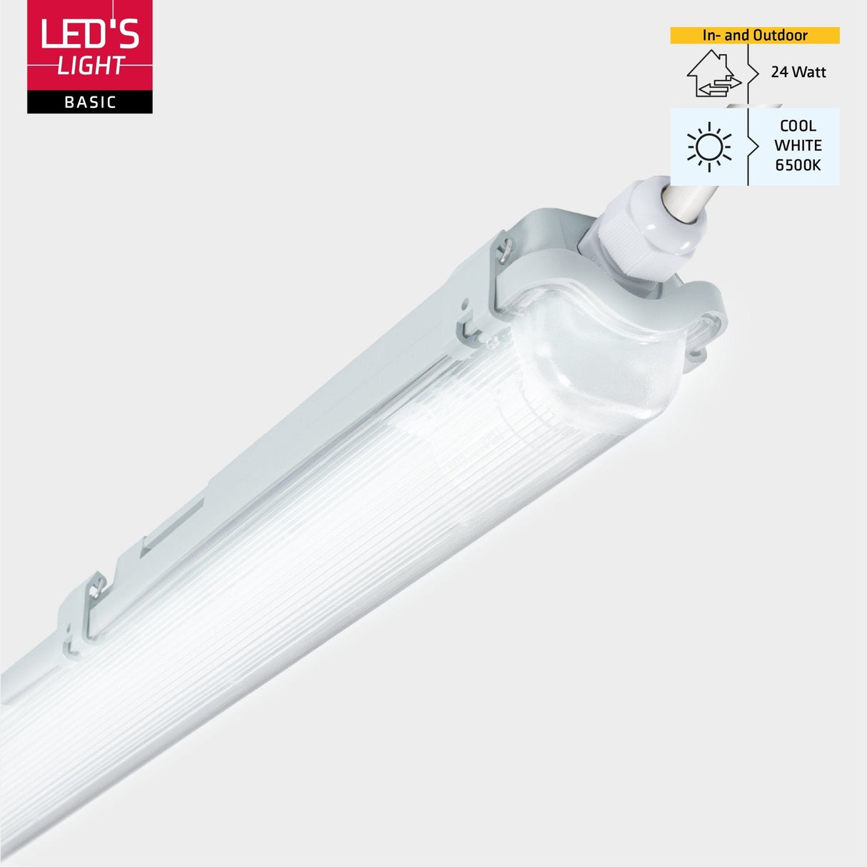 LED TL Armatuur 2880 Lumen - 24W - Daglichtwit - IP65 Waterdicht - 150cm - Inclusief LED Buis