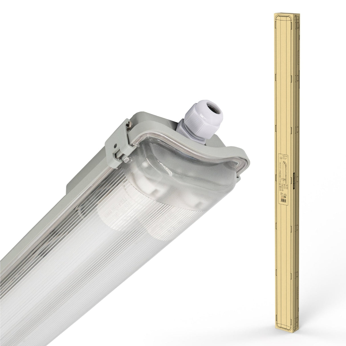 LED Vochtbestendig armatuur 5760 Lumen - 48W - Daglichtwit 6500K - 150cm - IP65 - 8 stuks