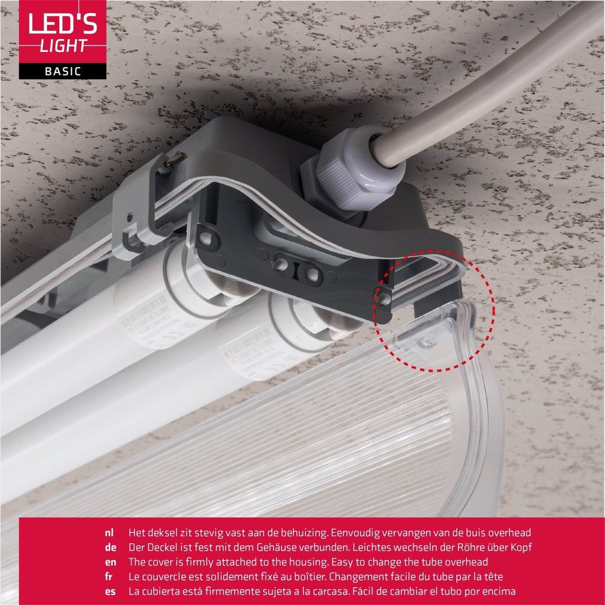 LED Vochtbestendig armatuur 4320 lumen - 36W - Daglichtwit 6500K - IP65 - Dubbel - 120cm - 8 stuks