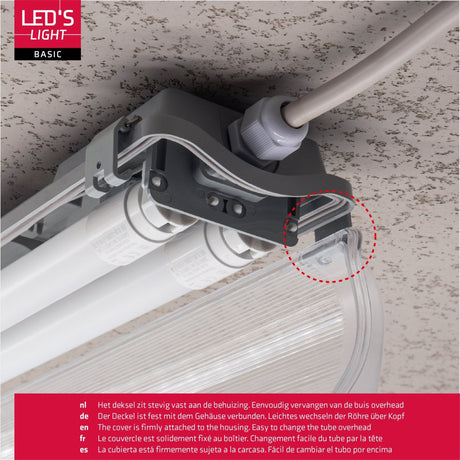 LED Vochtbestendig armatuur 4320 lumen - 36W - Daglichtwit 6500K - IP65 - Dubbel - 120cm - 8 stuks