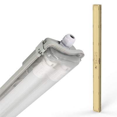 Luminaire LED TL double Proventa avec 2 tubes de 150cm - lumière blanche froide 6500K - étanche - ensemble complet