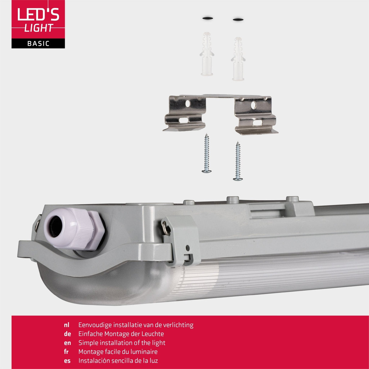 LED Vochtbestendig armatuur - 3600 lm - 35W - Koelwit 4000K - 120° - IP65 - IK06 - 120cm - 230V