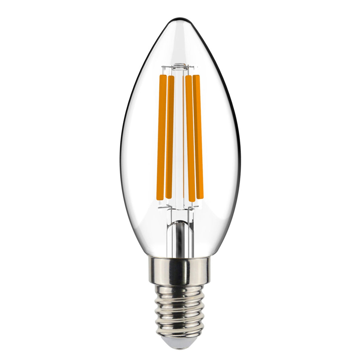 Ampoule bougie LED E14 blanc chaud 2700K - 2.5W 250 lumens - filament en verre transparent