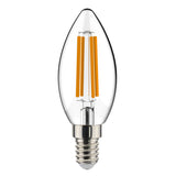 Ampoule bougie LED E14 blanc chaud 2700K - 2.5W 250 lumens - filament en verre transparent