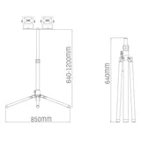 LED Werklamp Statief 6370 lumen - 60W - Koelwit 4000K - IP54 - Verstelbaar 120cm