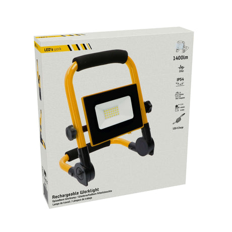 Projecteur de chantier LED's Work 1400 - Pliable et orientable - Résistant à la poussière et à l'eau - 20W