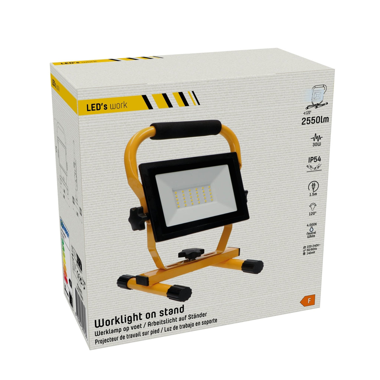 LED Werklamp 2550 Lumen - 30W - Koelwit 4000K - Inklapbaar - IP54 - Bouwlamp