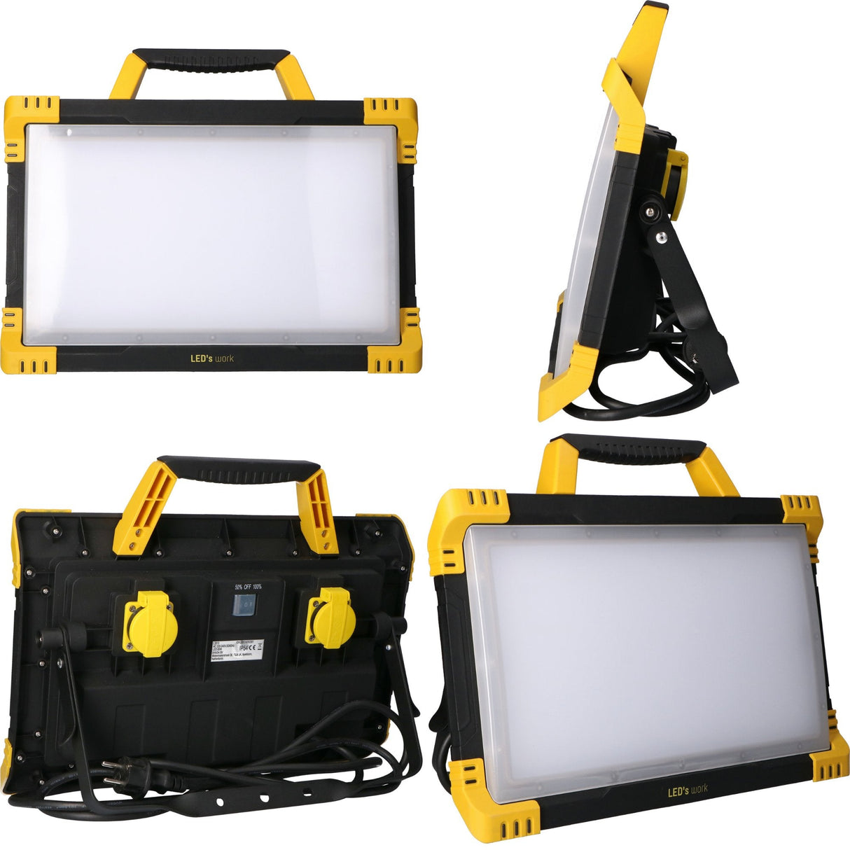 LED Werklamp 9200 lumen - 80W - Koelwit 4000K - 2 Stopcontacten - IP54 Waterdicht