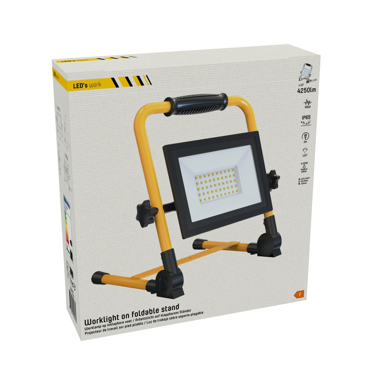 LED Werklamp 4250 lumen - 50W - Koelwit 4000K - IP65 Waterdicht - 3m Kabel - Aan/Uit Schakelaar