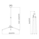 LED Werklamp op Statief 2550 lumen - 30W - Koelwit 4000K - Verstelbaar tot 120cm - IP54