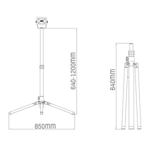 LED Werklamp Statief 4250 lumen - 50W - Koelwit 4000K - IP54 - Verstelbaar 120cm