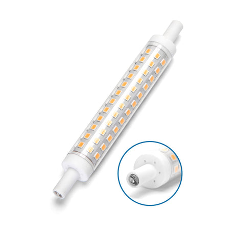 R7s staaflamp flame warmwit 2000K dimbaar - triac | 118mmx15mm - LED 10W=90W halogeen - 900~1000 Lumen - LEDPLANET.NL