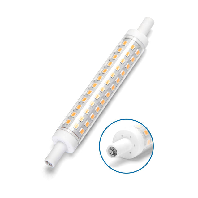 R7s staaflamp flame warmwit 2000K dimbaar - triac | 118mmx15mm - LED 10W=90W halogeen - 900~1000 Lumen - LEDPLANET.NL