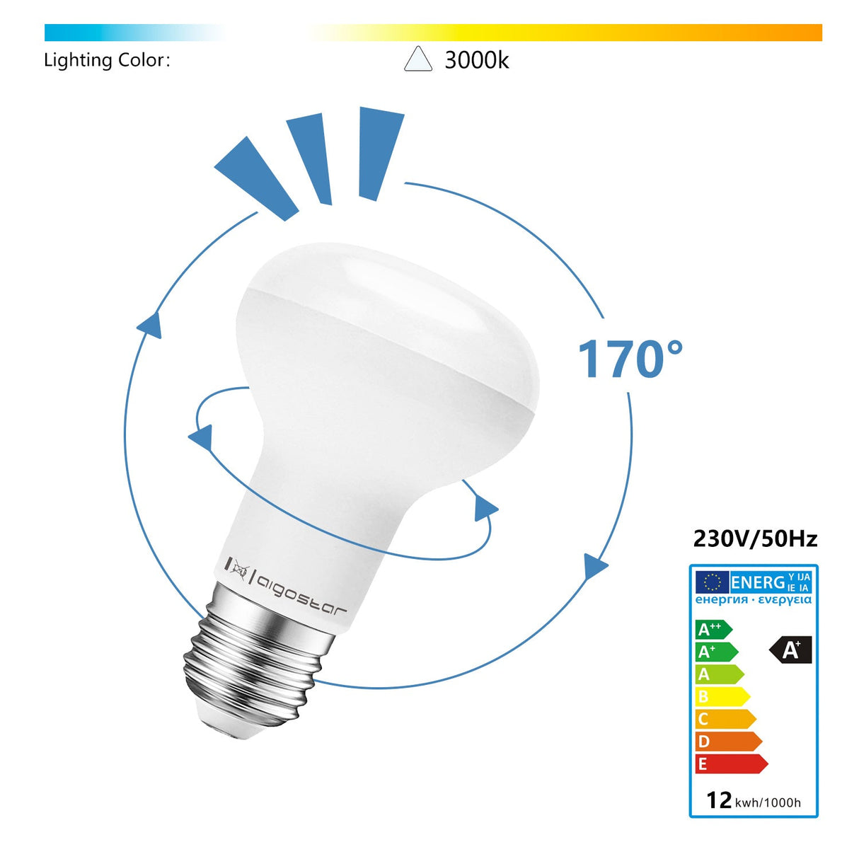 Reflectorlamp E27 | R80 spiegellamp | LED 12W=66W gloeilamp - 900 Lumen | warmwit 3000K - LEDPLANET.NL