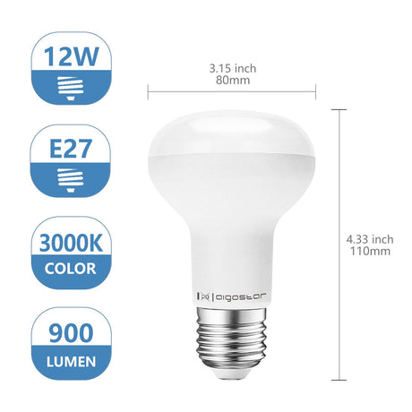 Reflectorlamp E27 | R80 spiegellamp | LED 12W=66W gloeilamp - 900 Lumen | warmwit 3000K - LEDPLANET.NL