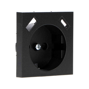 Plaque d’insertion Reflex pour prise murale avec USB-C et USB - Noir