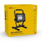 LED Werklamp 2500 lumen - 30W - Koelwit 4000K - IP65 Waterdicht - 1,5m Kabel - Aluminium