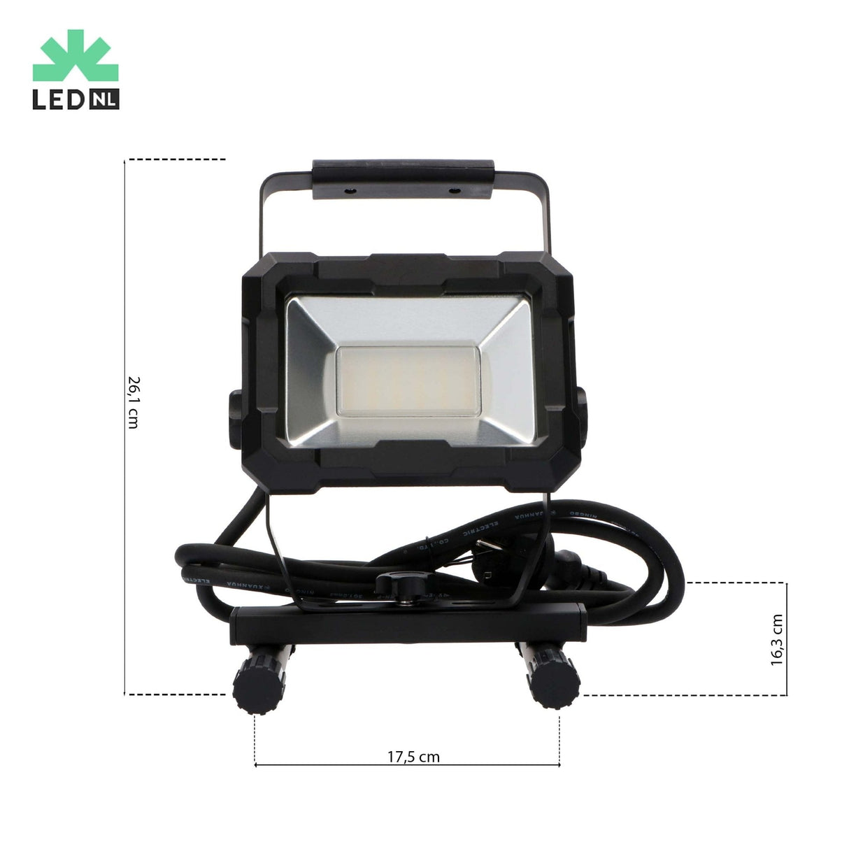 LED Werklamp 2500 lumen - 30W - Koelwit 4000K - IP65 Waterdicht - 1,5m Kabel - Aluminium