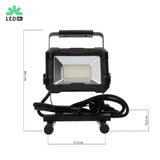 LED Werklamp 2500 lumen - 30W - Koelwit 4000K - IP65 Waterdicht - 1,5m Kabel - Aluminium